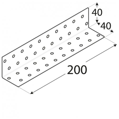КМ15 РАЗЪЕМ МОНТАЖНЫЙ УГЛОВОЙ 40x40x200