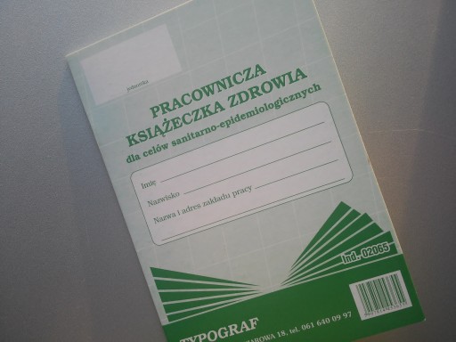 Pracownicza ksiązeczka zdrowia A6 sanepidowska