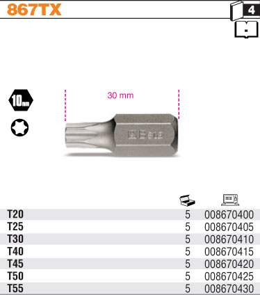 TORX BETA END 867TX/25 T25 ПРИВОД 10 ММ