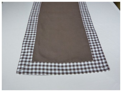 Szarfa serweta bieżnik 40x170 brązowy lamówka