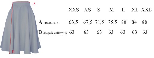 XXL KIESZENIE granat Spódnica z koła ROZŁOŻYSTA 44