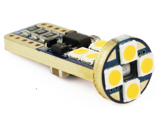 W5W LED 12 SMD 3030 T10 CANBUS ОРАНЖЕВЫЙ 620 лм