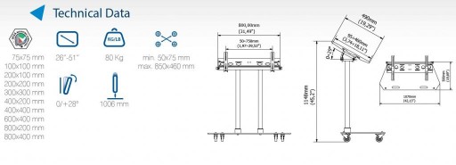 Edbak TR8 TV LCD LED подставка 32-60 футов 80 кг 100 см