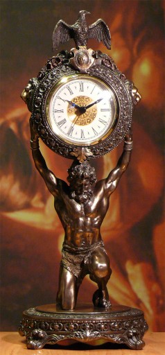 Figurka ZEGAR RZEŹBA ATLAS VERONESE NA PREZENT