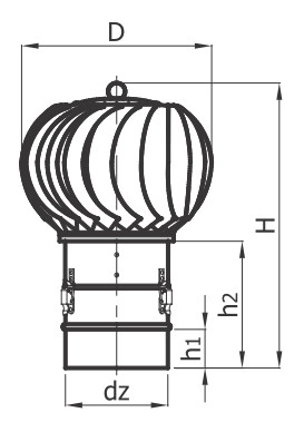 Nasada kominowa rurowa TURBOWENT fi 250 mm