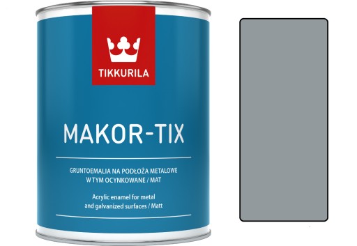 Краска Tikkurila Makor-tix цинк 1л серый металлик