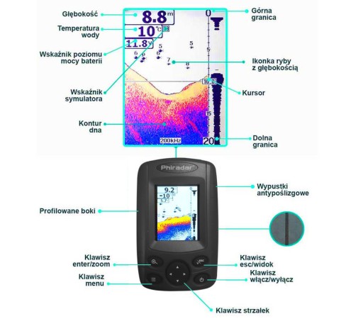 Эхолот Fish Finder FF188A с цветным экраном