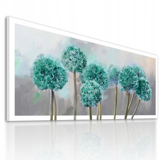 0310 Obraz na płótnie KWIATY CZOSNEK 150x60cm