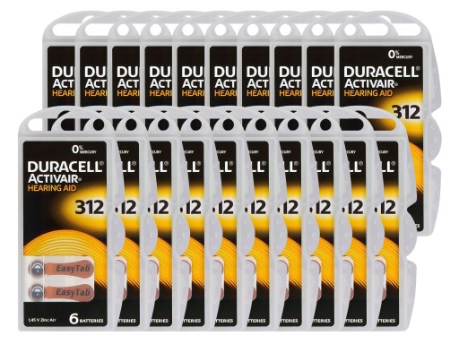 DURACELL 312 baterie do aparatów słuchowych 120szt