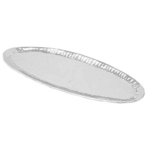 PATERA METALOWA SREBRNA OWALNA 33x14cm TALERZ30 35