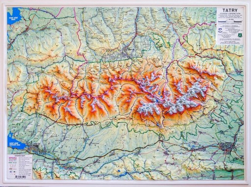 TATRY 3D! DUŻA MAPA PLASTYCZNA TATR TRÓJWYMIAROWA 1:66 666 WYPUKŁA