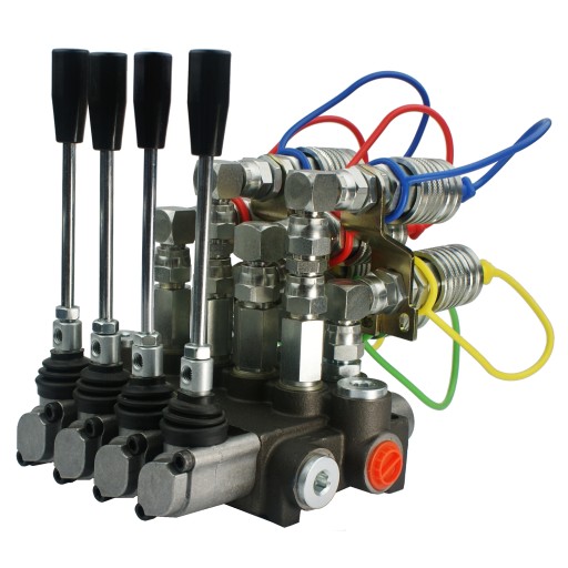 ROZDZIELACZ HYDRAULICZNY 4 SEKCYJNY + SZYBKOZŁĄCZA GNIAZDA EURO BADESTNOST