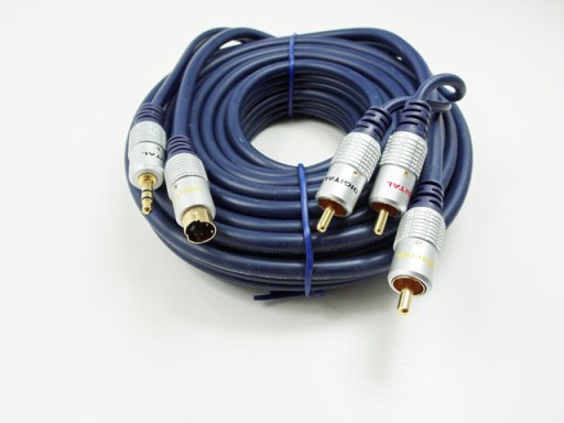 PROMOCJA kabel jack + s-video / 3 wtyki RCA 2,5m