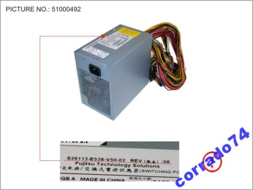 CELSIUS W480 M470 ZASILACZ FUJITSU 500 WATT