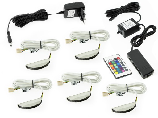 5x KLIPS LED RGB podświetlenie półek szyb TANIO