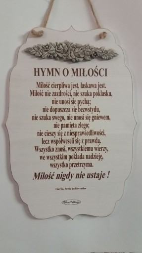 Tabliczka : HYMN O MIŁOŚCI... nr.AH0150