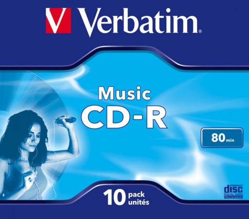 VERBATIM CD-R 700MB 52X AUDIO MUSIC PRO 1szt box!