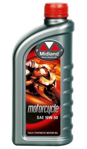 OLEJ SILNIKOWY MOTOCYKLOWY MIDLAND MOTORCYCLE 10W50 1L SWISS MADE