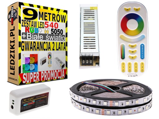 9m ZESTAW Led SMD 5050 Taśma RGB 540 diod PREMIUM