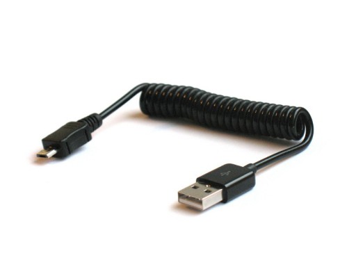 KABEL USB 2.0 - micro USB 20-60cm dł. SPIRALNY HQ