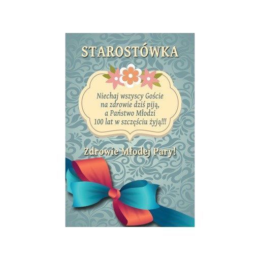 STAROSTÓWKA!!! Naklejki na wódkę weselne Zobacz!!!