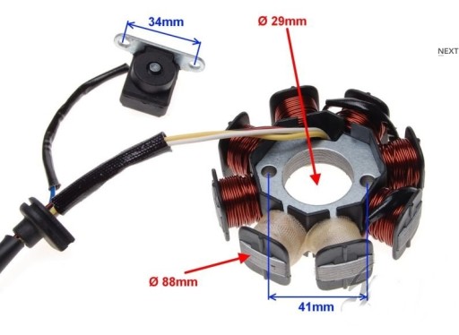 Stator Cewki główne do skutera 4T iskrownik