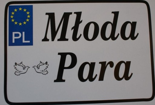 Tablica ślubna kwadratowa 20x30cm na auto samochód 