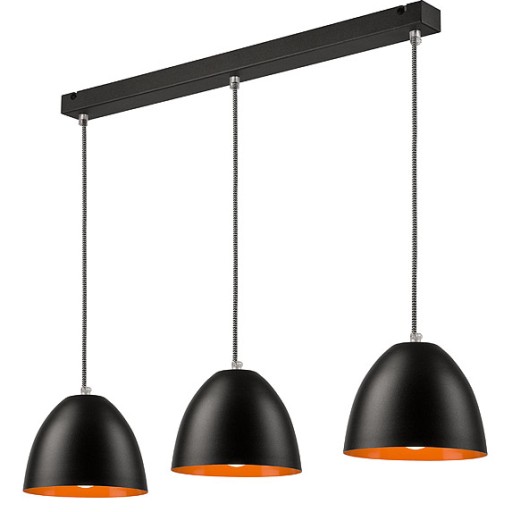 3 LAMPA LISTWA LIVIA LOFT METALOWA CZARNA ORANGE