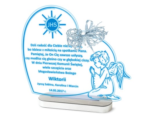 Prezent na I Komunię Świętą, Chrzest-statuetka LED