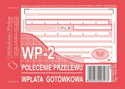 Polecenie przelewu A6 1+1 MP 449-5M druk