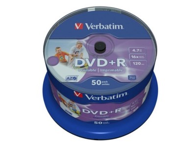 Verbatim DVD+R do nadruku bez logo NO ID 50 sztuk