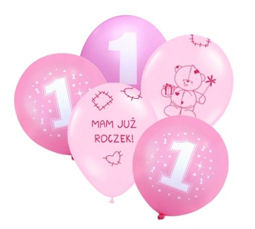 Balony na ROCZEK Pierwsze Urodziny Balon 5szt/2,95