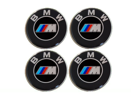 emblematy na kołpaki BMW 56mm elastyczne 4szt