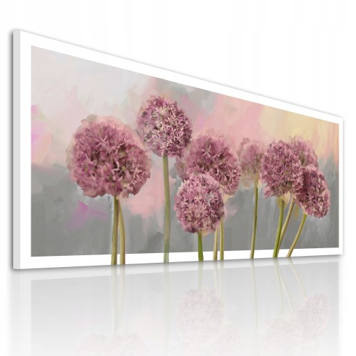 038 Obraz na płótnie KWIATY CZOSNEK 150x60cm
