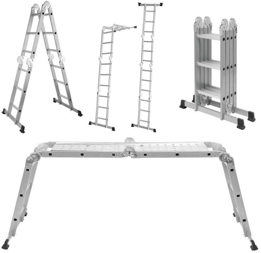 DRABINA WIELOFUNKCYJNA 5W1 4X3 SKŁADANA 150KG 3,4M