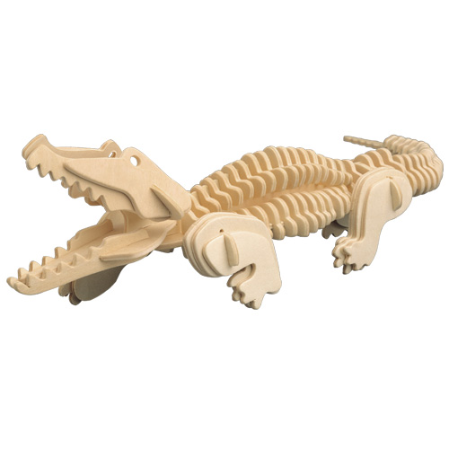 PUZZLE DREWNIANE 3D PRZESTRZENNE KROKODYL ALIGATOR