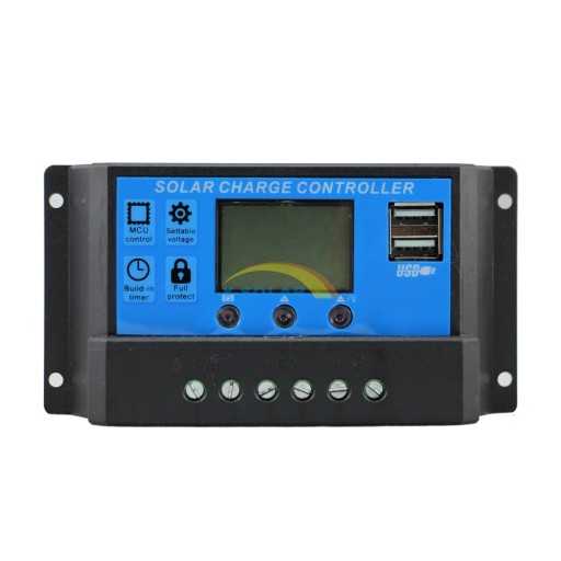 SOLARNY REGULATOR ŁADOWANIA PWM 30A 12/24V LCD USB