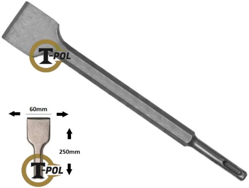 DŁUTO,DŁUTA ODGIĘTE DO PŁYTEK SDS PLUS 60x300 MM.