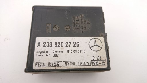 MERCEDES W203 STEROWNIK MODUŁ ALARMU A2038202726