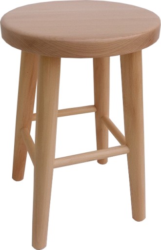 TABORET OKRĄGŁY - KUCHENNY BUKOWY KRZESEŁKO - 46cm