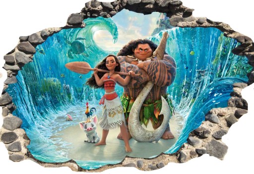 Naklejki na ścianę 3D MOANA VAIANA 160x110cm wybór