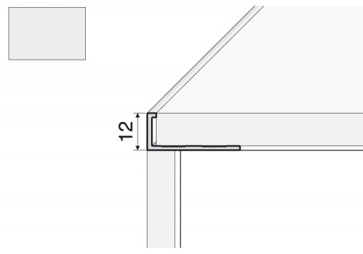 Listwa krawędziowa A52 - 100cm/12mm ALUMINIUM