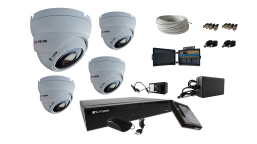 MONITORING ZESTAW FULL HD 1080P 4 KAMERY 2MPX IR40