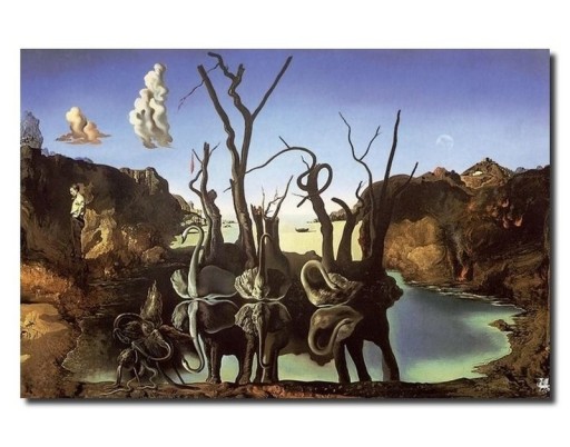 SALVADOR DALI ŁABĘDZIE ODBIJAJĄCE SIĘ W WODZIE