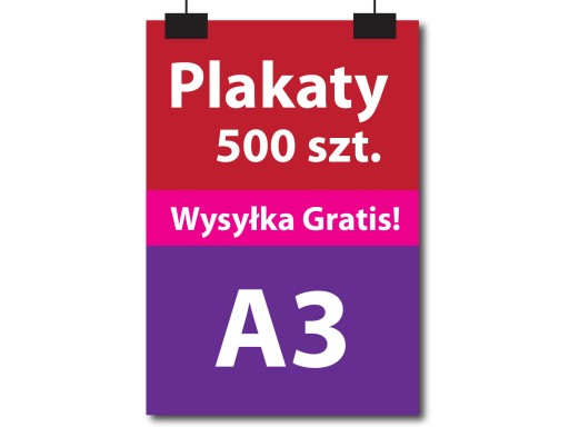 Plakaty A3 297 x 420 500 sztuk 135g