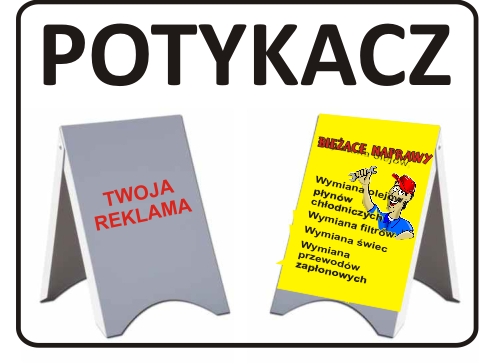 POTYKACZ REKLAMOWY stojak 60x40 oklejony reklama