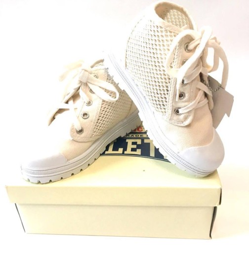 Buty Półbuty Athletic dziewczęce za kostkę Ecru 33