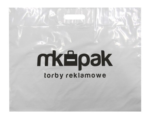 Reklamówki BIAŁE Torby Foliowe z TWIM LOGO Nadrukiem 70x50 200 szt