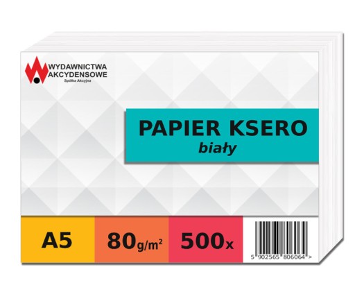 Papier ksero 80g BIAŁY A5 500 arkuszy