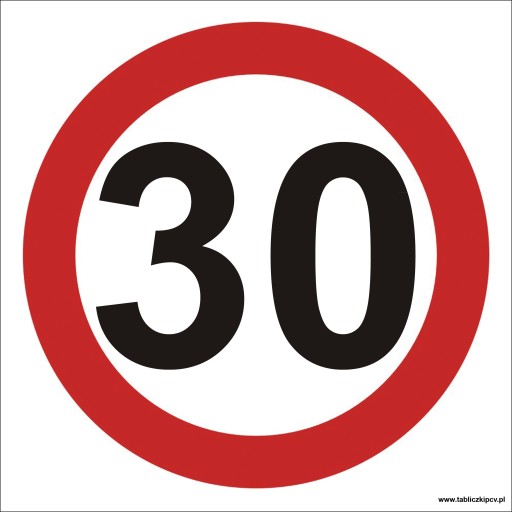 ZNAK OGRANICZENIE PRĘDKOŚCI 30 km/h 40x40 DIBOND